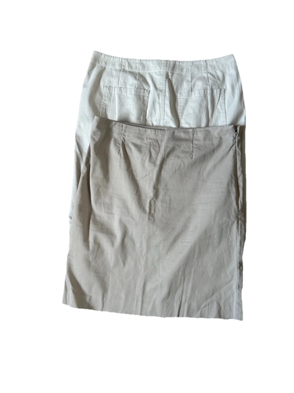 Lot Of 2 J.Jill Pencil Skirts  Chino Cotton Below Knees Size 8 Stretch